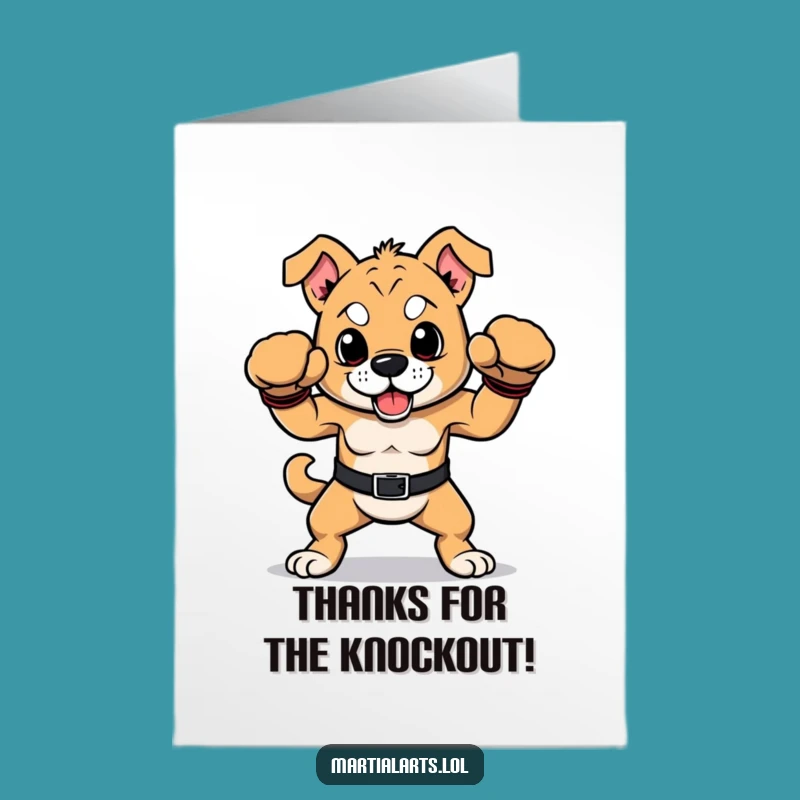 Free Printable Boxing Dog Thank You Card: Appreciative Humor Downloadable Gift