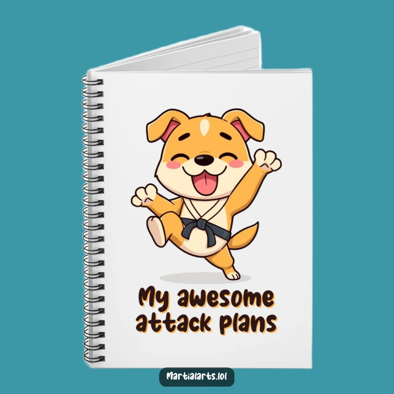 Funny Dog Karate Notebook - Journal Your Energetic Ideas Gift