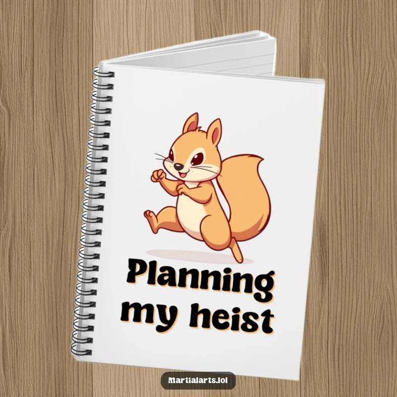 Funny Squirrel Notebook: A determined squirrel practicing swift, agile moves, ideal for jotting down witty ideas and plans.