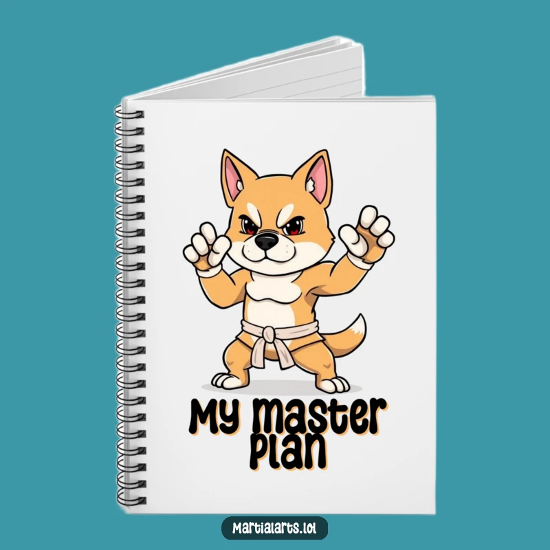 Funny Dog Notebook: Plan Your Moves with a Martial Arts Pooch Funny Gift