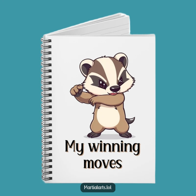 Funny Determined Badger Elbow Notebook - Powerful Fighter's Journal