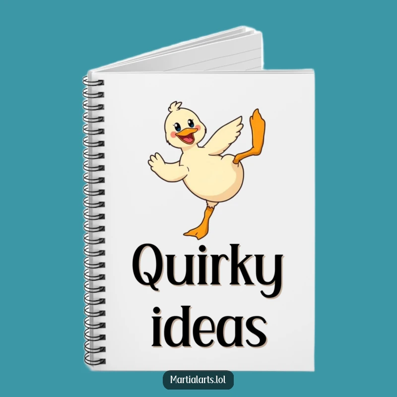 Funny Duck Action Notebook: Cheerful Flying Kick Journal