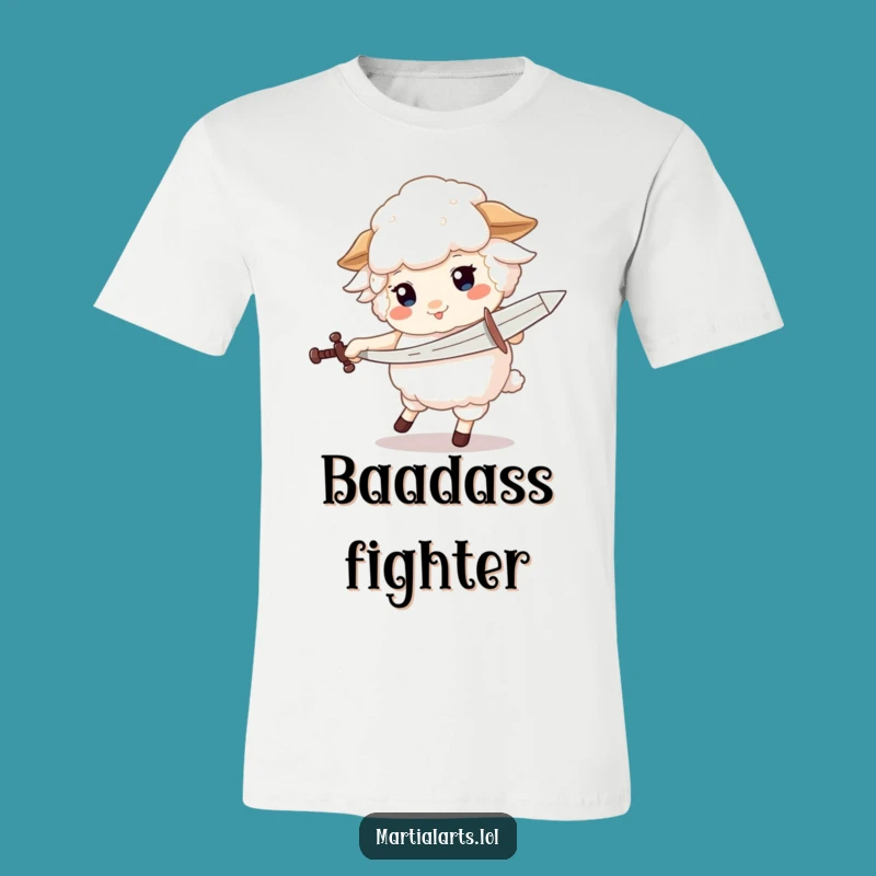 Funny Sheep Sword T-Shirt - Playful Knight Tee for Laughs