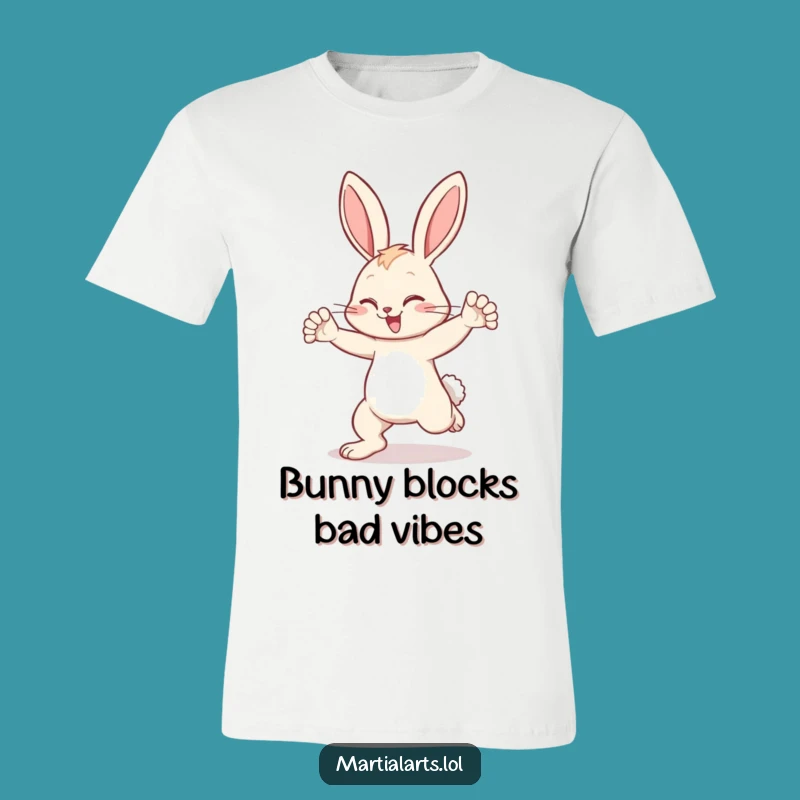 Funny Bunny Block T-Shirt: Hilarious Animal Defense Tee for Quick Wit