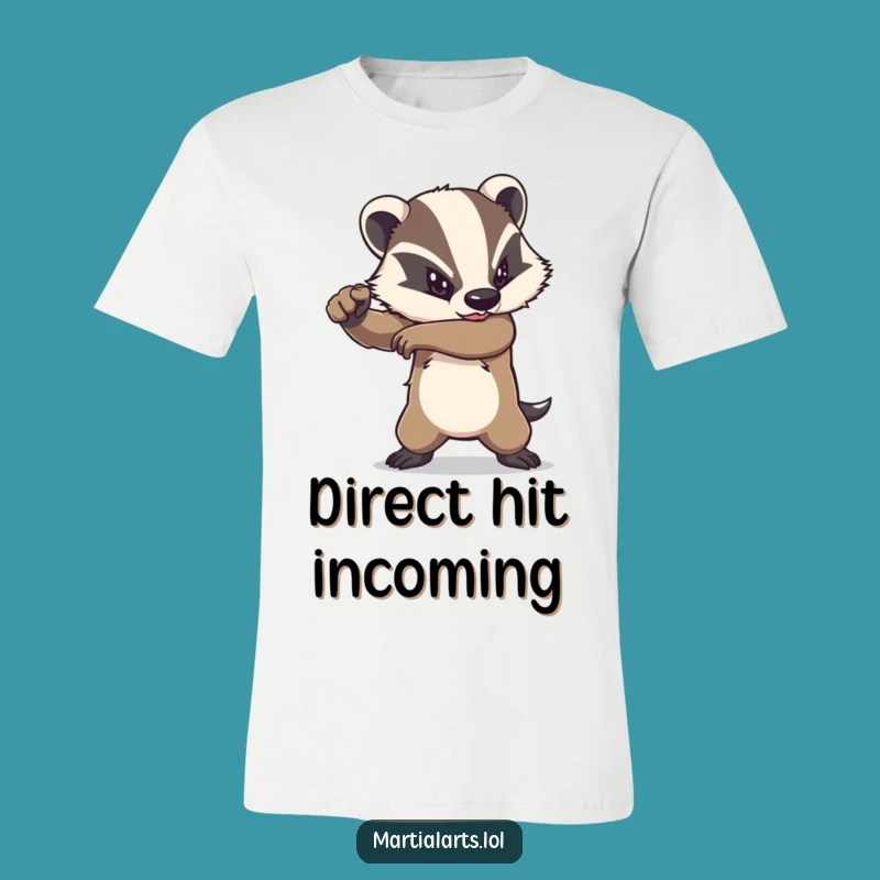 Funny Determined Badger Elbow T-Shirt - Powerful Fighter Tee