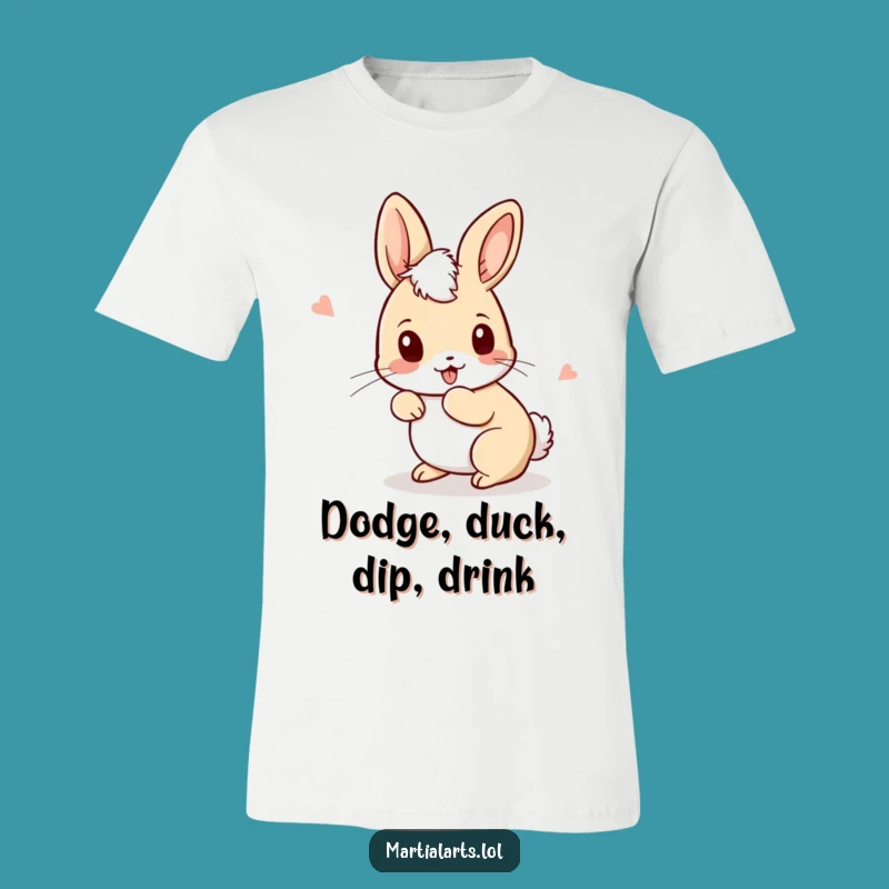Funny Rabbit Boxer T-Shirt - Playful Ducking & Weaving Tee Gift