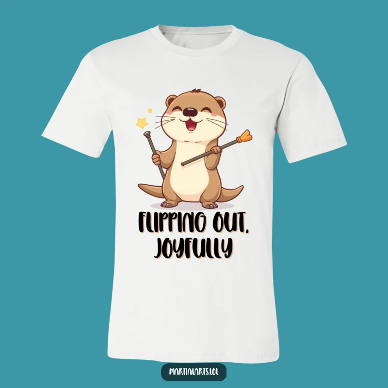 Funny Otter Staff T-Shirt: Cheerful Spinning Sea Creature, Awesome Funny Tee