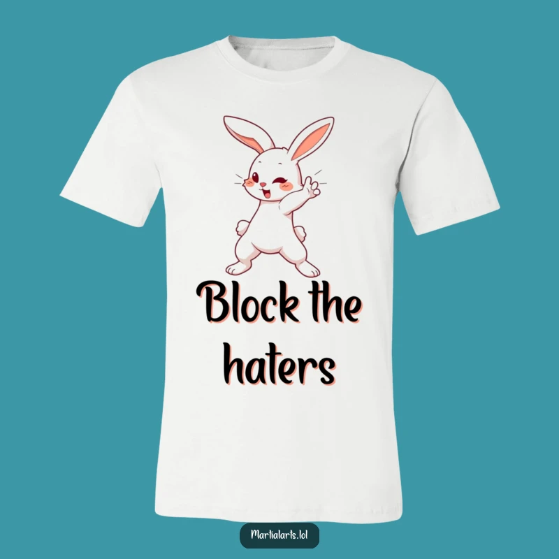 Funny Bunny Block T-Shirt: Swift Action Tee, Hilarious Gift for Cute Animal Fans