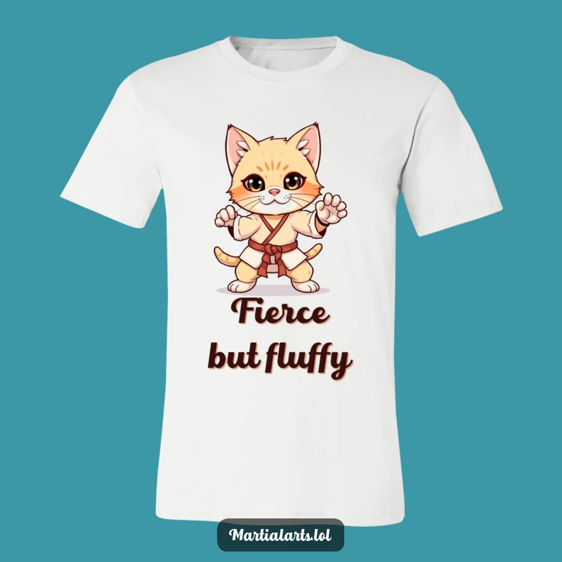 Funny Curious Kitten Martial Arts T-Shirt - Karate Cat Tee