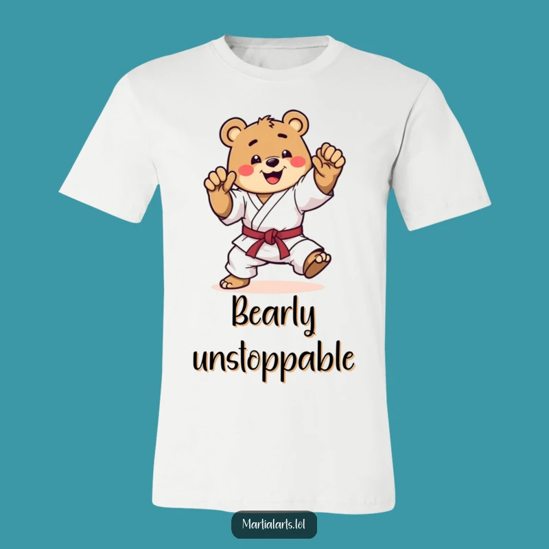 Funny Karate Bear T-Shirt: Happy Bear Kicking, Dynamic Martial Arts Design, Hilarious Funny Gift