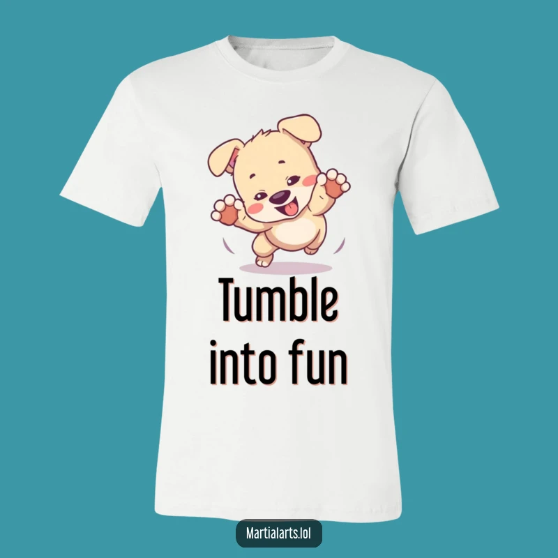 Funny Puppy Tumble T-Shirt: Playful Dog Action Graphic Tee Gift