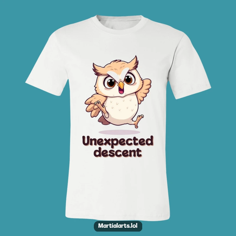 Funny Startled Owl T-Shirt - Tumbles with Humor, Gift for Quirky People