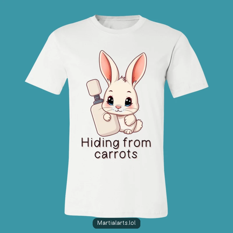 Funny Rabbit Sneak T-Shirt: Curious Peeking Tee Gift