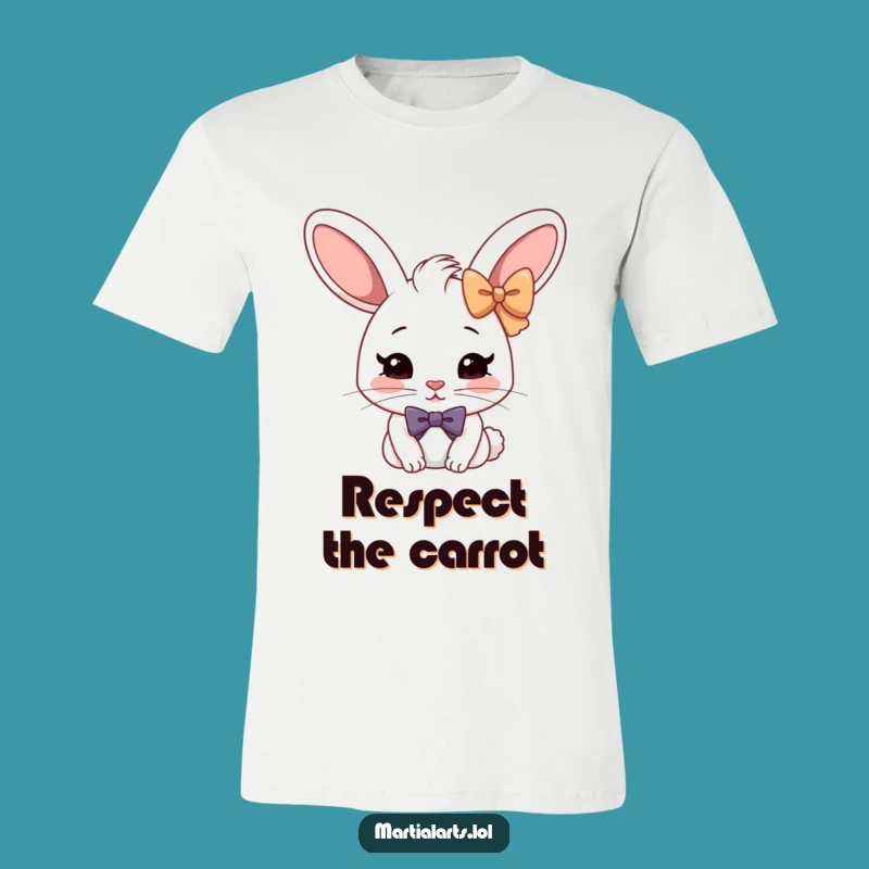 Funny Cheerful Rabbit Bow T-Shirt: A Humorous Woodland Creature Gift Tee