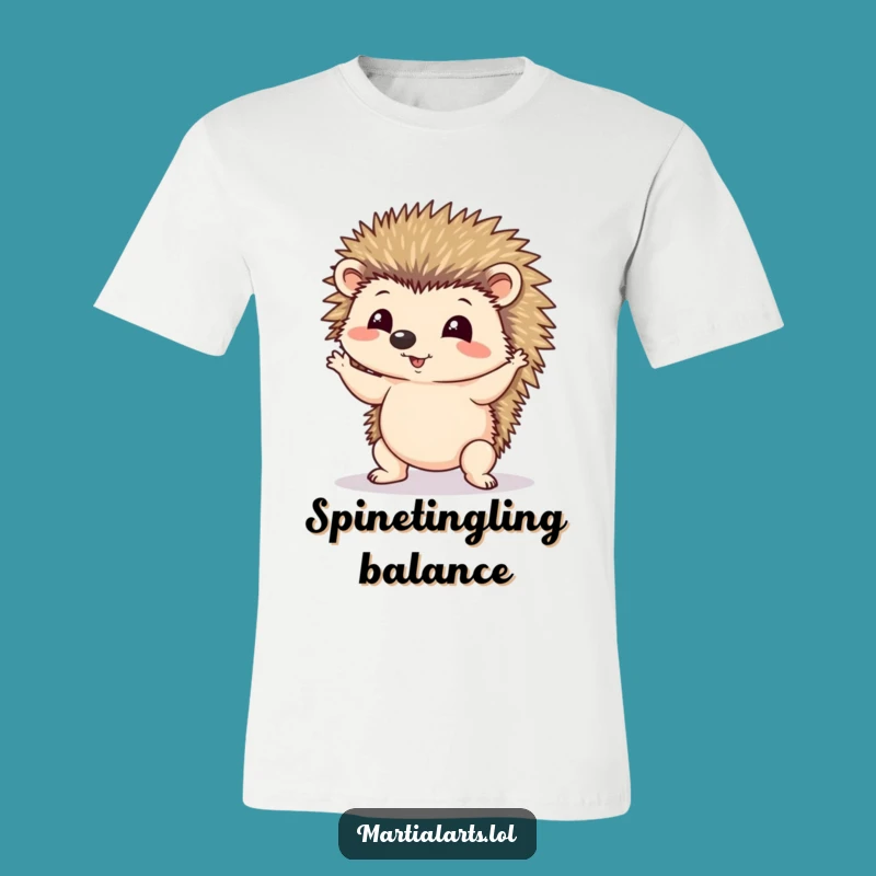 Funny Hedgehog Yoga T-Shirt - Wobbly Pose Tee for Laughs