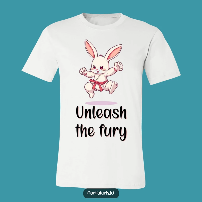 Funny Bouncing Bunny Martial Arts T-Shirt - Unleash Your Inner Warrior