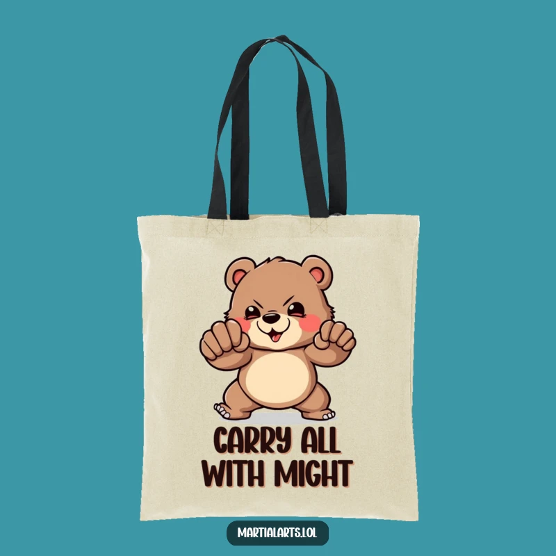 Funny Bear Punch Tote Bag: Carry Strength, Practical and Hilarious Gift