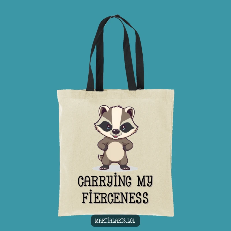 Funny Brave Badger Tote Bag - Carry Your Strength, Gift for Defenders
