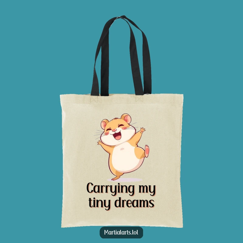 Funny Giggling Hamster Kick Tote Bag - Carry Your Laughs
