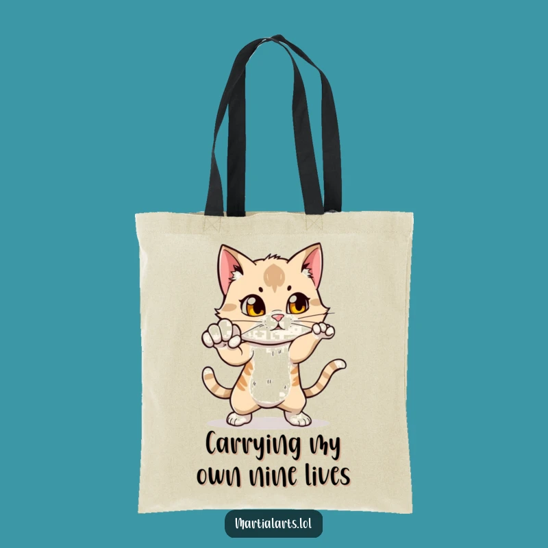 Funny Cat Punch Tote Bag: Carry Your Essentials with Attitude!