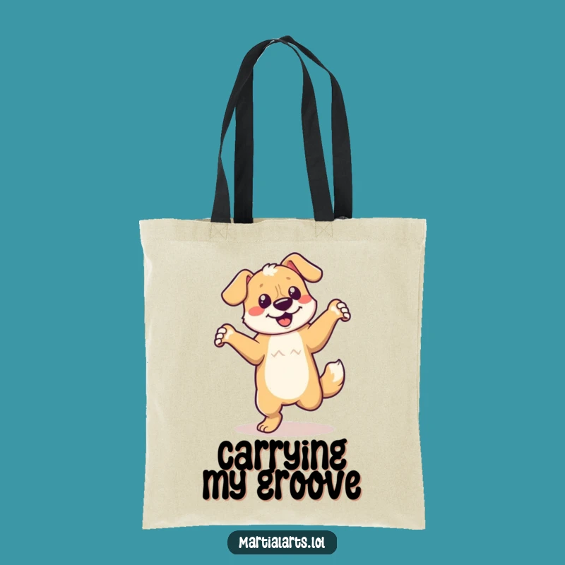 Funny Dancing Dog Tote Bag - Energetic Spin, Practical Gift for Dog Lovers