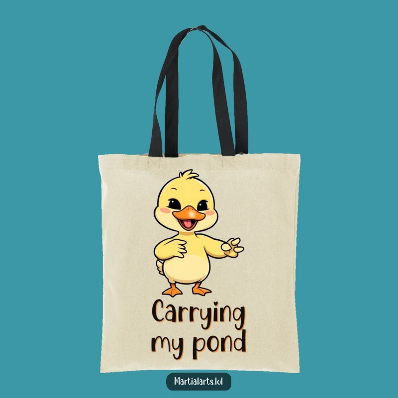 Funny Duck Martial Arts Tote Bag - Giggling Fighter's Carry-All Gift