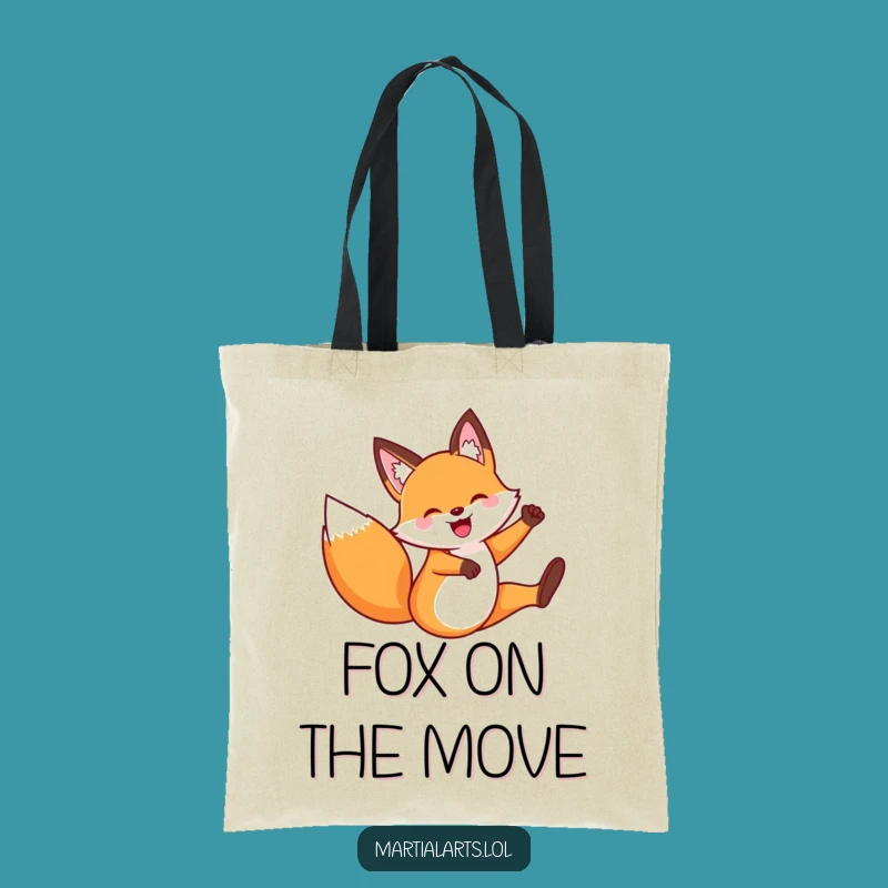 Funny Fox Flying Kick Tote Bag: Carry Your Essentials with Flair!