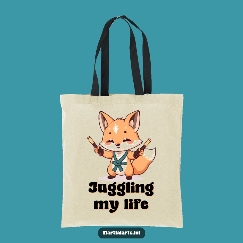Funny Fox Nunchuck Tote Bag: Carry Your Essentials Slyly and Stylishly