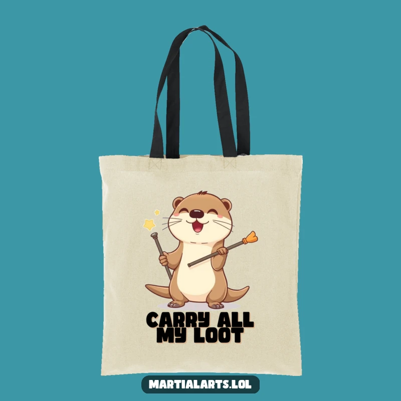 Funny Otter Staff Tote Bag: Cheerful Sea Creature Carry-All, Practical Funny Gift