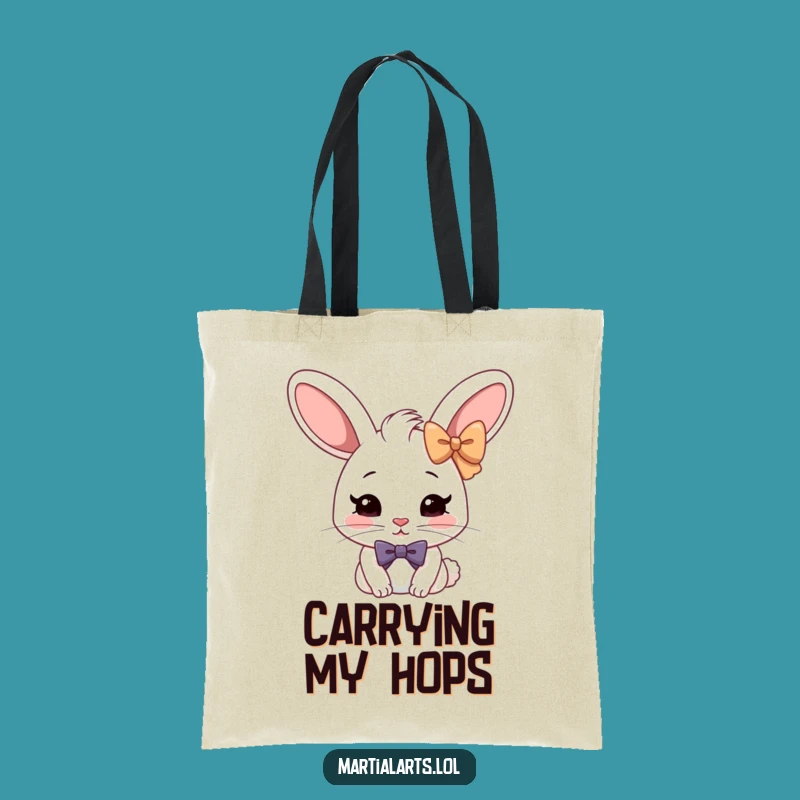 Funny Rabbit Bow Tote Bag: Stylish Humorous Bag for Everyday