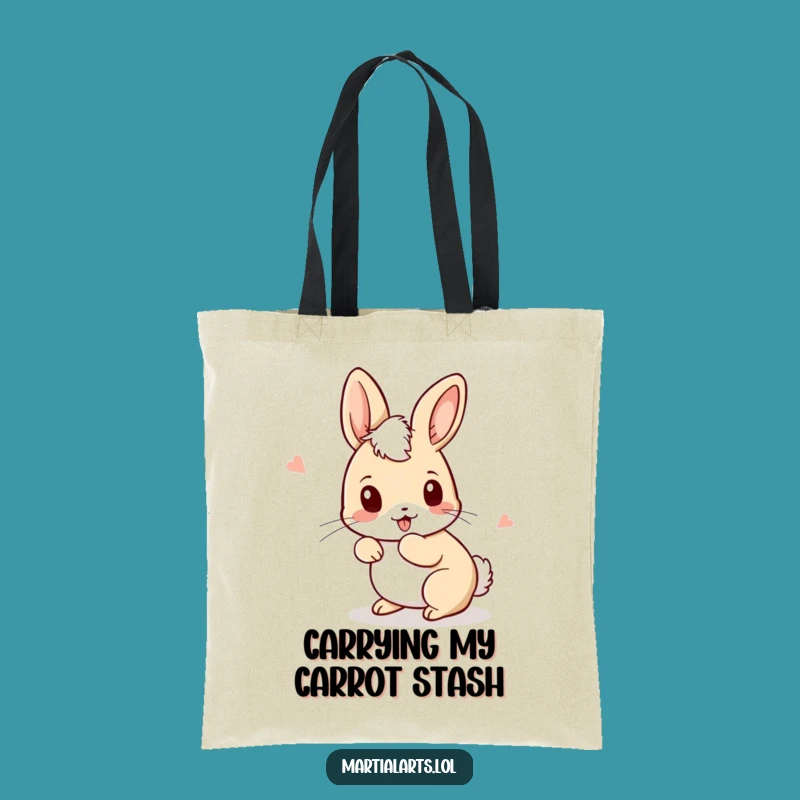 Funny Rabbit Boxer Tote Bag - Playful Movements Accessory Gift