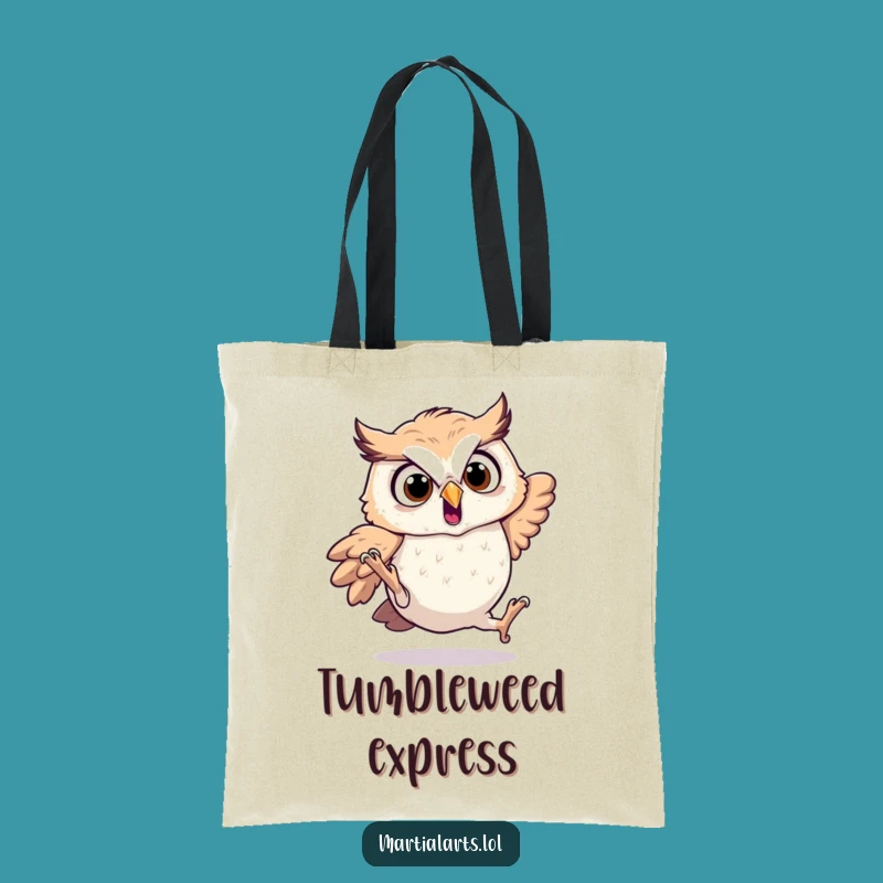 Funny Startled Owl Tote Bag - Tumbles in Style, Gift for Practical Jokers